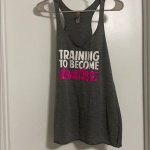 “Training to become dauntless” racer back tank top